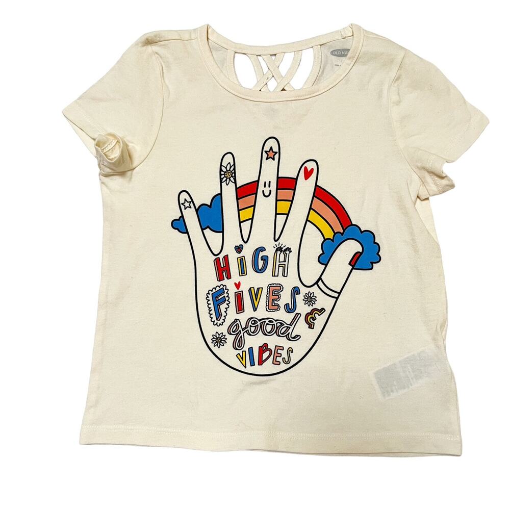 Old Navy High Five Rainbow Shirt Size 5